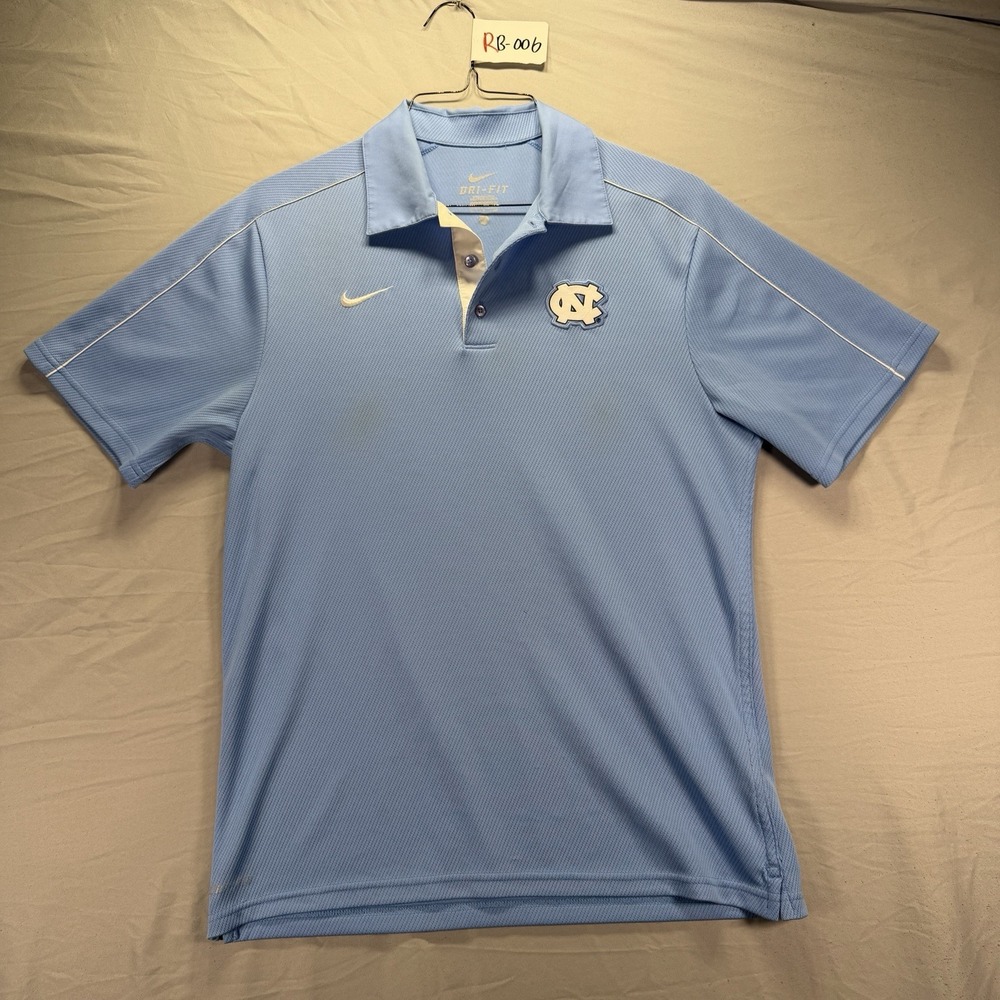 North Carolina Tar Heels Polo Shirt Mens Small Nike Dri Fit Short Sleeve NCAA